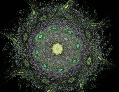 Dantelli renkli saat desen. Dijital fractal sanat tasarım. ABS