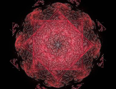 renkli fraktal Yüzükler, dijital sanat