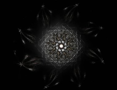 vitray çiçek veya kelebek, dijital fractal sanat tasarım