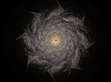 renkli fraktal Yüzükler, dijital sanat