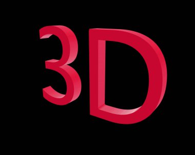 3D render renk 3d harfler siyah arka plan. 3D çizim.