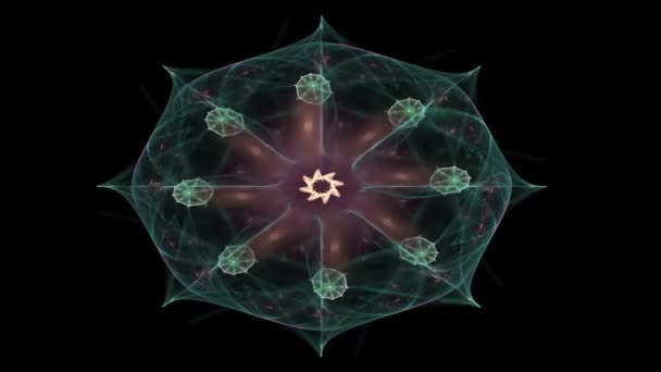 Барвистий блискучий нейрон фрактал — стокове відео