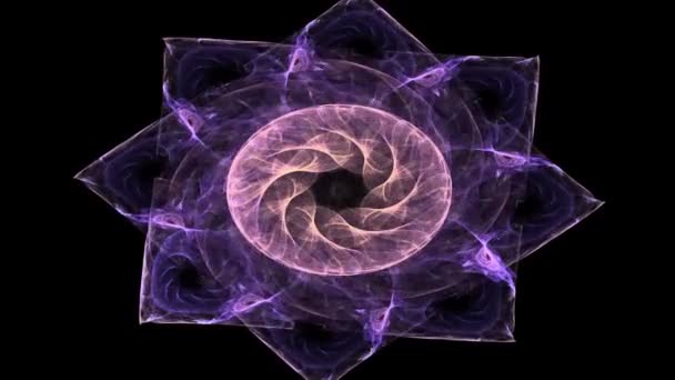 Modèle radial fractal sur le sujet de la science, de la technologie et de la conception — Video