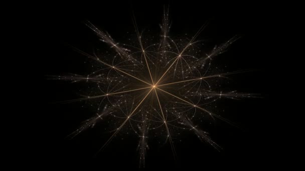 Particules de formes fractales abstraites sur le sujet de la physique nucléaire et de la conception graphique. Géométrie futuriste sacré texture holographique numérique quantique dans la conception surréaliste vague de développement 