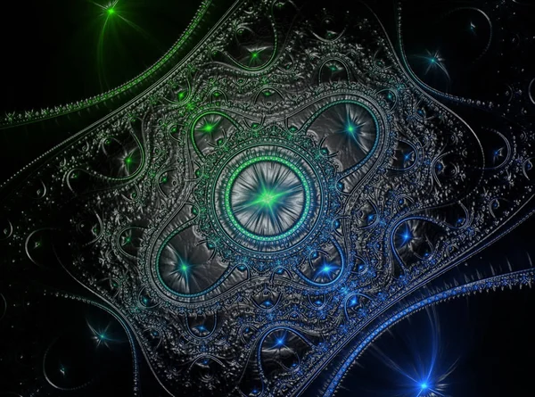 Shiny colorful fractal space, digital artwork for creative graph — Stock Photo, Image