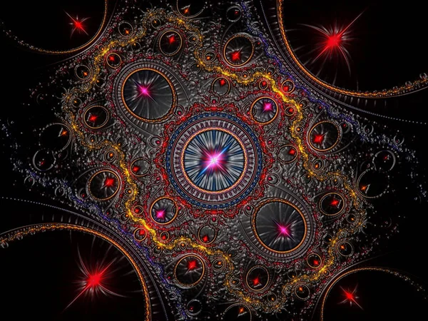 Shiny colorful fractal space, digital artwork for creative graph — Stock Photo, Image