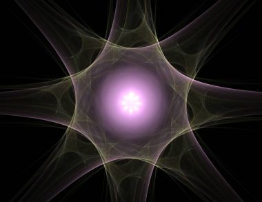 Konuyla ilgili soyut fraktal formlar grafik tasarım ve nükleer fizik bilim parçacıkların. Kutsal geometri futuristik