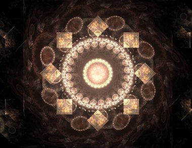 Konuyla ilgili soyut fraktal formlar grafik tasarım ve nükleer fizik bilim parçacıkların. Kutsal geometri futuristik