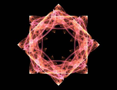 Konuyla ilgili soyut fraktal formlar grafik tasarım ve nükleer fizik bilim parçacıkların. Kutsal geometri futuristik