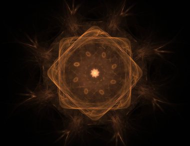 Konuyla ilgili soyut fraktal formlar grafik tasarım ve nükleer fizik bilim parçacıkların. Kutsal geometri futuristik