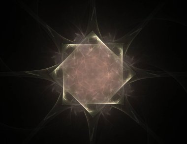 Konuyla ilgili soyut fraktal formlar grafik tasarım ve nükleer fizik bilim parçacıkların. Kutsal geometri futuristik
