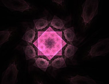 Konuyla ilgili soyut fraktal formlar grafik tasarım ve nükleer fizik bilim parçacıkların. Kutsal geometri futuristik