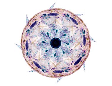 Dantelli renkli saat desen. Dijital fractal sanat tasarım. Kutsal semboller işaretler geometrisi soyut tasarım. 