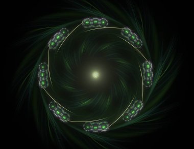 Uzay serisi geometrisini. Görsel olarak çekici zemin kavramsal Izgaralar eğrileri ve fraktal öğeleri öğesi olarak uygun yapılmış 