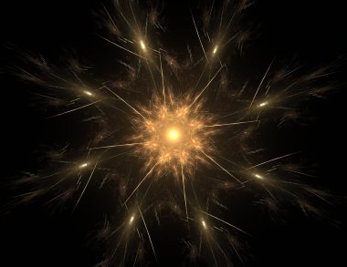 Konuyla ilgili soyut fraktal formlar grafik tasarım ve nükleer fizik bilim parçacıkların. Kutsal geometri futuristik