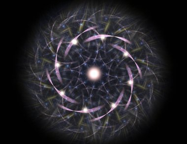 Uzay serisi geometrisini. Görsel olarak çekici zemin kavramsal Izgaralar eğrileri ve fraktal öğeleri öğesi olarak uygun yapılmış 