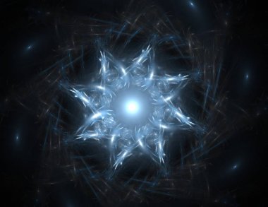 Konuyla ilgili soyut fraktal formlar grafik tasarım ve nükleer fizik bilim parçacıkların. Kutsal geometri futuristik