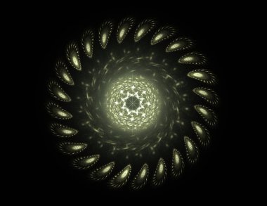 Dantelli renkli saat desen. Dijital fractal sanat tasarım. Kutsal semboller işaretler geometrisi soyut tasarım. 