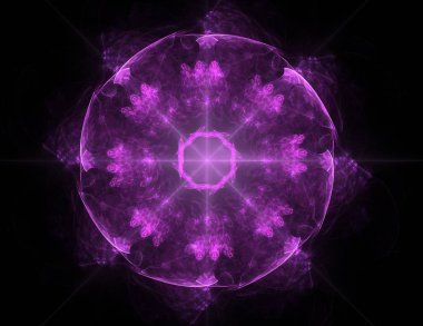 Konuyla ilgili soyut fraktal formlar grafik tasarım ve nükleer fizik bilim parçacıkların. Kutsal geometri futuristik