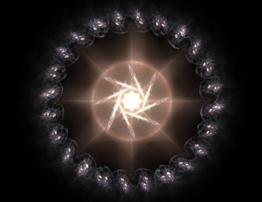 Dantelli renkli saat desen. Dijital fractal sanat tasarım. Kutsal semboller işaretler geometrisi soyut tasarım. 