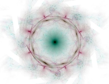 Konuyla ilgili soyut fraktal formlar grafik tasarım ve nükleer fizik bilim parçacıkların. Kutsal geometri futuristik