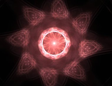 Dantelli renkli saat desen. Dijital fractal sanat tasarım. Kutsal semboller işaretler geometrisi soyut tasarım. 