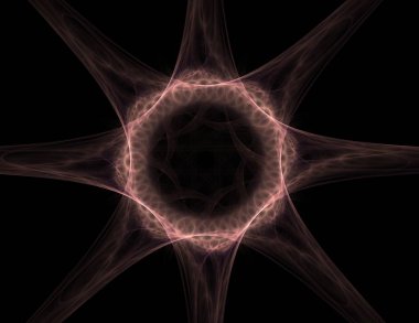 Konuyla ilgili soyut fraktal formlar grafik tasarım ve nükleer fizik bilim parçacıkların. Kutsal geometri futuristik