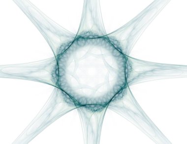 Konuyla ilgili soyut fraktal formlar grafik tasarım ve nükleer fizik bilim parçacıkların. Kutsal geometri futuristik