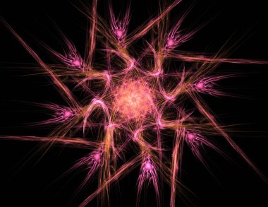 Konuyla ilgili soyut fraktal formlar grafik tasarım ve nükleer fizik bilim parçacıkların. Kutsal geometri futuristik