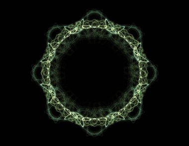 Konuyla ilgili soyut fraktal formlar grafik tasarım ve nükleer fizik bilim parçacıkların. Kutsal geometri futuristik