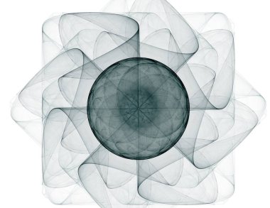 Konuyla ilgili soyut fraktal formlar grafik tasarım ve nükleer fizik bilim parçacıkların. Kutsal geometri futuristik