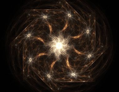 Dantelli renkli saat desen. Dijital fractal sanat tasarım. Kutsal semboller işaretler geometrisi soyut tasarım. 