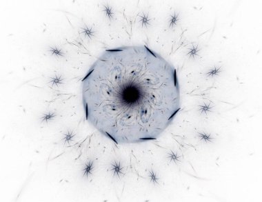 Konuyla ilgili soyut fraktal formlar grafik tasarım ve nükleer fizik bilim parçacıkların. Kutsal geometri futuristik