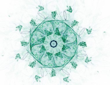 Konuyla ilgili soyut fraktal formlar grafik tasarım ve nükleer fizik bilim parçacıkların. Kutsal geometri futuristik