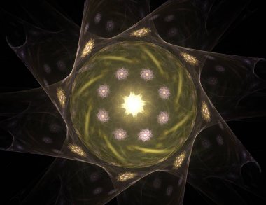 Uzay serisi geometrisini. Görsel olarak çekici zemin kavramsal Izgaralar eğrileri ve fraktal öğeleri öğesi olarak uygun yapılmış 