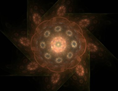 Konuyla ilgili soyut fraktal formlar grafik tasarım ve nükleer fizik bilim parçacıkların. Kutsal geometri futuristik