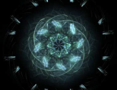 Dantelli renkli saat desen. Dijital fractal sanat tasarım. Kutsal semboller işaretler geometrisi soyut tasarım. 