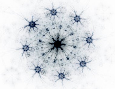 Konuyla ilgili soyut fraktal formlar grafik tasarım ve nükleer fizik bilim parçacıkların. Kutsal geometri futuristik