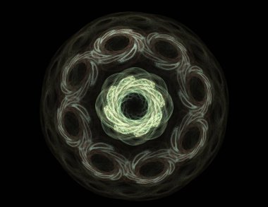 Dantelli renkli saat desen. Dijital fractal sanat tasarım. Kutsal semboller işaretler geometrisi soyut tasarım. 