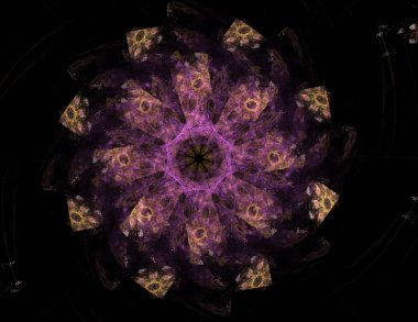 Konuyla ilgili soyut fraktal formlar grafik tasarım ve nükleer fizik bilim parçacıkların. Kutsal geometri futuristik