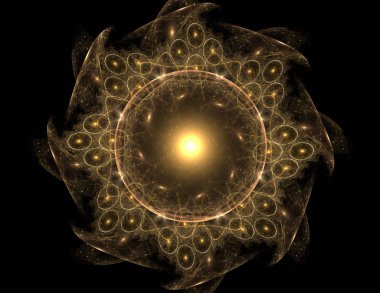 Dantelli renkli saat desen. Dijital fractal sanat tasarım. Kutsal semboller işaretler geometrisi soyut tasarım. 