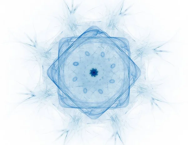Particules de formes fractales abstraites sur le sujet de la physique nucléaire et de la conception graphique. Géométrie sacré futuriste — Photo