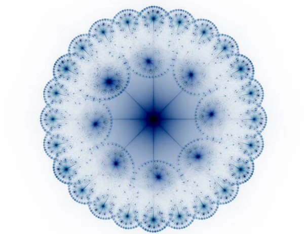 Deeltjes van abstracte fractale vormen op het onderwerp van de nucleaire fysica wetenschap en grafisch ontwerp. Heilige Geometrie futuristische — Stockfoto