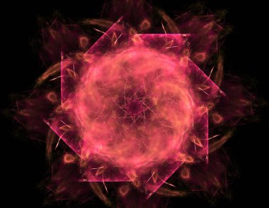 Dantelli renkli saat desen. Dijital fractal sanat tasarım. Kutsal semboller işaretler geometrisi soyut tasarım. 