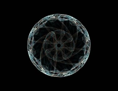 Konuyla ilgili soyut fraktal formlar grafik tasarım ve nükleer fizik bilim parçacıkların. Kutsal geometri futuristik