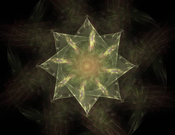 Partículas de formas fractales abstractas sobre el tema de la física nuclear y el diseño gráfico. Geometría futurista sagrado —  Fotos de Stock