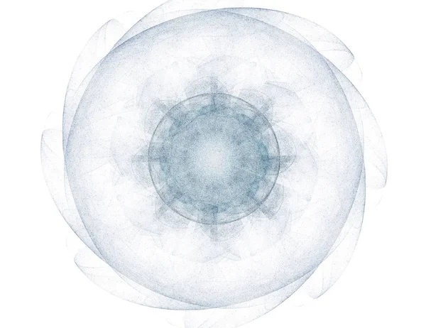 Particules de formes fractales abstraites sur le sujet de la physique nucléaire et de la conception graphique. Géométrie sacré futuriste — Photo