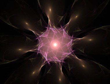 Dantelli renkli saat desen. Dijital fractal sanat tasarım. Kutsal semboller işaretler geometrisi soyut tasarım. 