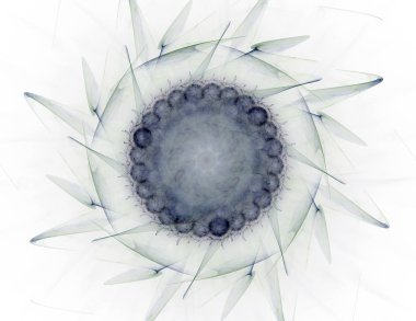 Konuyla ilgili soyut fraktal formlar grafik tasarım ve nükleer fizik bilim parçacıkların. Kutsal geometri futuristik