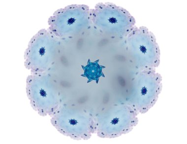 Konuyla ilgili soyut fraktal formlar grafik tasarım ve nükleer fizik bilim parçacıkların. Kutsal geometri futuristik